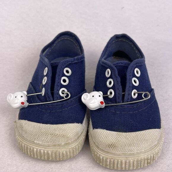 Vintage Canvas Boys Comfort Cushion Blue Sneakers Size 5 Made In USA - Picture 5 of 16